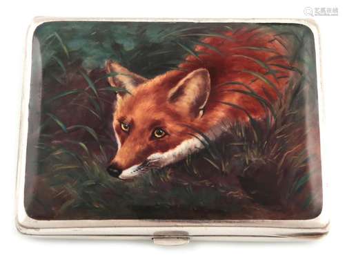 An electroplated and enamel cigarette case, marked…