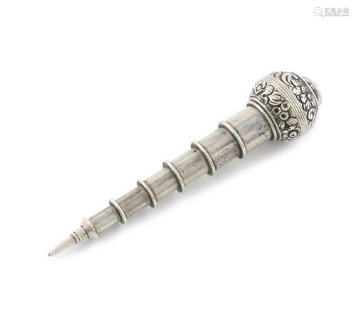 A Victorian novelty silver plumb bob pencil, by Wa…