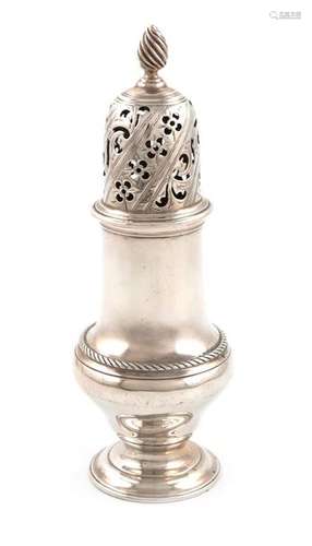 A George III silver sugar caster, possibly by Robe…