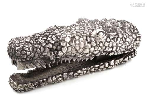 A modern novelty silver crocodile stapler, by Rich…