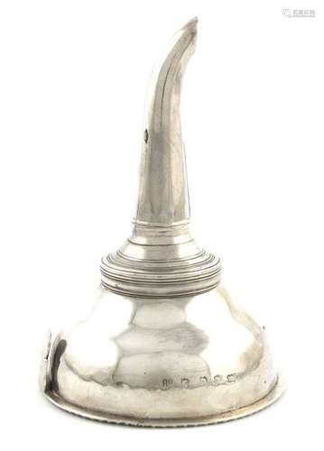 A WiIliam IV Irish silver wine funnel, maker's mar…