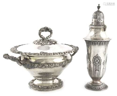 An early 19th century French silver two handled tu…