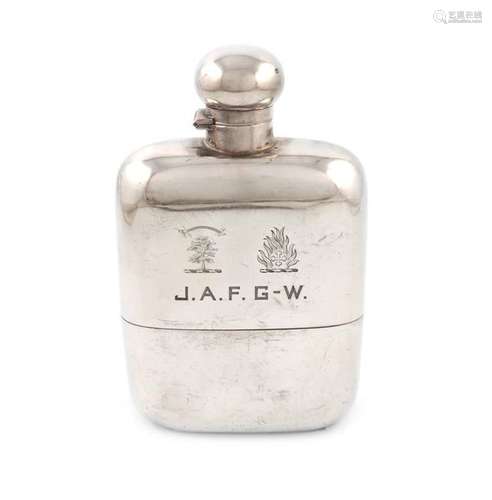 A large silver hip flask, by James Dixon and Sons,…