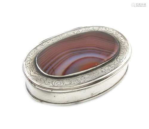 An 18th century silver and agate snuff box, unmark…