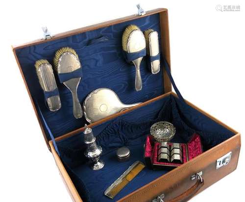 A mixed lot of silver items, comprising: an Edward…