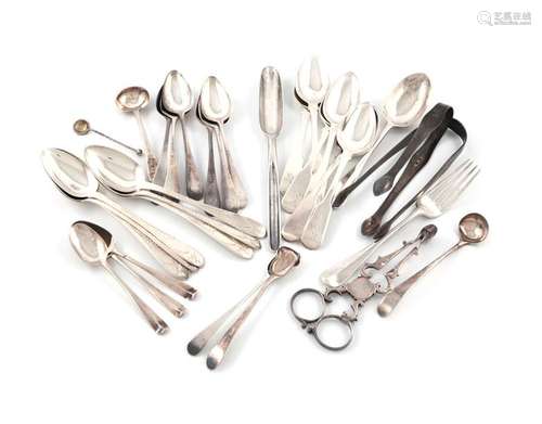 A mixed lot of silver flatware, various dates and …