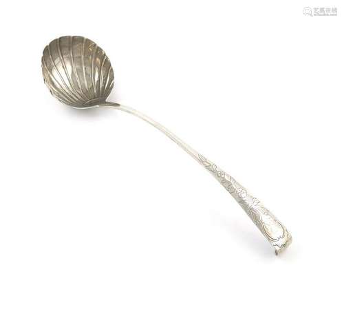 A George III Irish silver hook end soup ladle, mak…