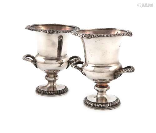 A pair of continental silver vases, with pseudo Fa…