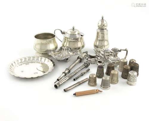 A mixed lot of silver items, various dates and mak…