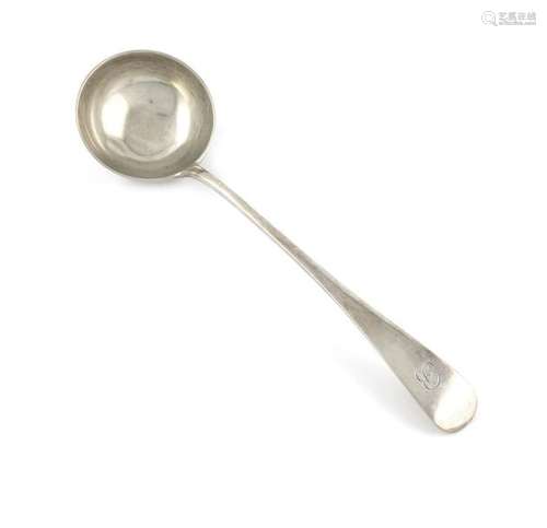 An Edwardian silver Old English pattern soup ladle…