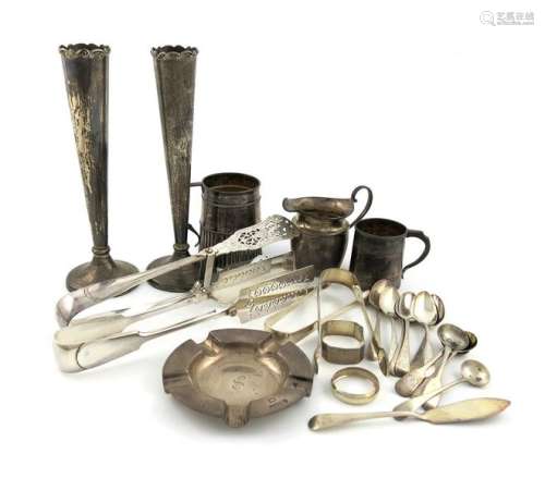 A mixed lot of silver items, comprising a Victoria…
