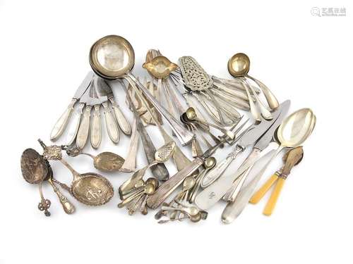 Λ A mixed lot of Continental and English silver fl…