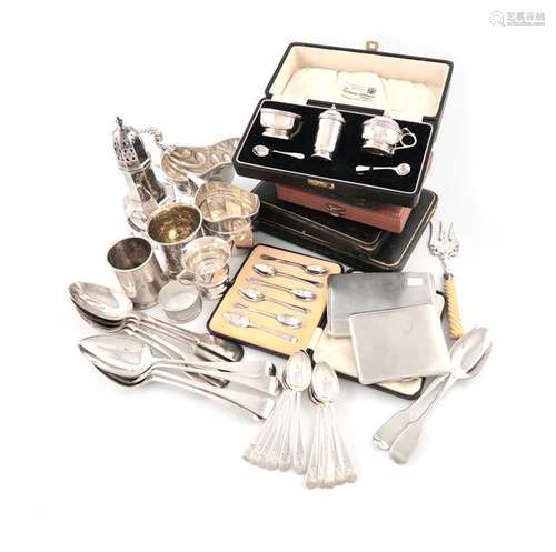 Λ A mixed lot of silver items, various dates and m…