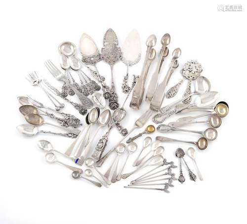 A mixed lot of silver flatware, various dates and …