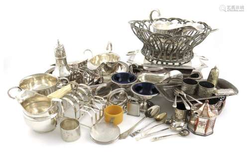 Λ A mixed lot, comprising silver items: a George I…