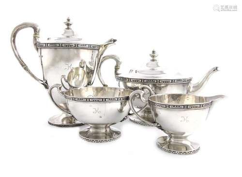 Λ A four piece Scottish silver tea set, by Robert …