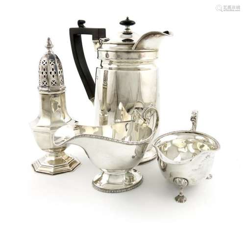 A mixed lot of silver items, comprising: an Edward…