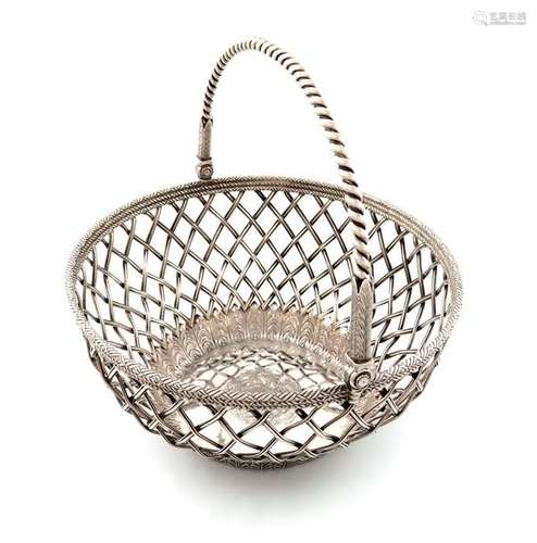 A George III silver swing handled basket, by Wakel…