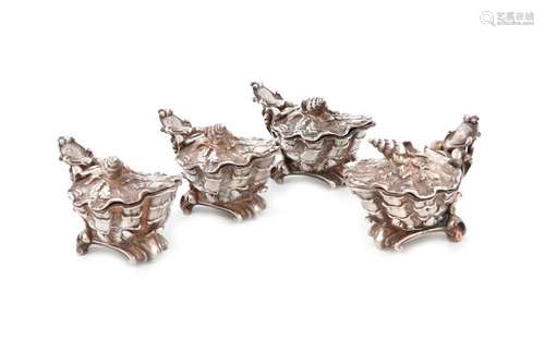 A set of four late 19th century French silver cove…