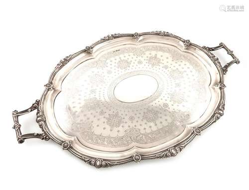 A late Victorian silver two handled tray, by Walke…