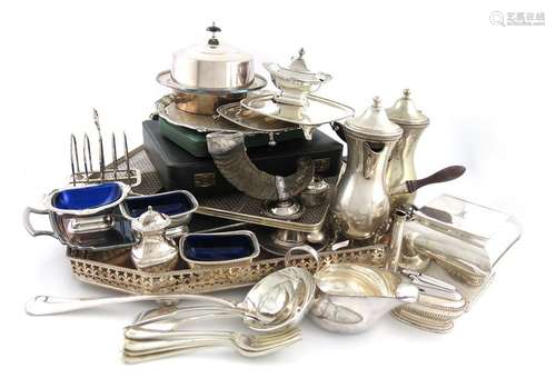 A mixed lot of electroplated items, comprising: a …