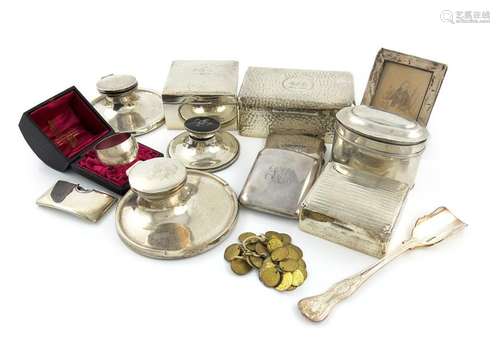 A mixed lot of silver items, various dates and mak…