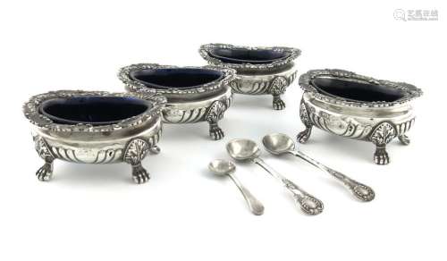 A set of four George IV silver salt cellars, by Jo…