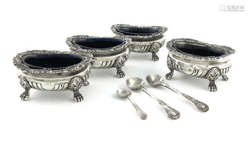 A set of four George IV silver salt cellars, by Jo…