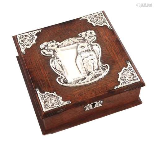 An Edwardian silver mounted oak jewellery box, by …