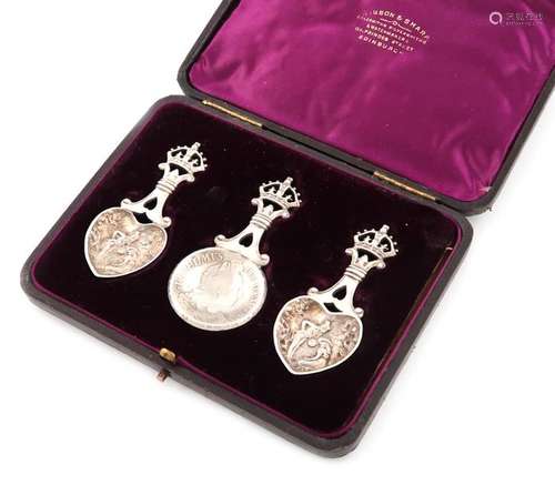 A matched set of three Victorian Scottish silver c…