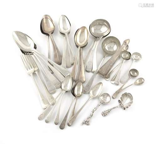 A mixed lot of silver flatware, various dates and …