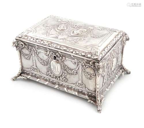 A continental silver casket, with import marks for…