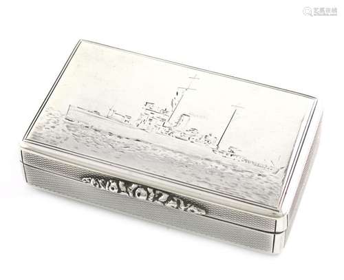 A silver naval presentation snuff box, by Asprey a…