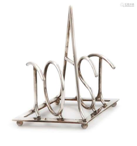 A modern novelty silver toast rack, maker's mark C…