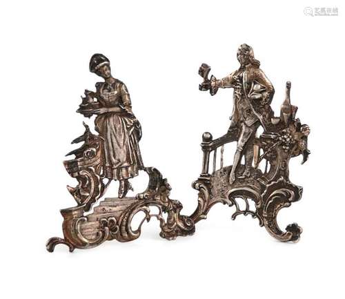 A pair of German figural silver menu card holders,…