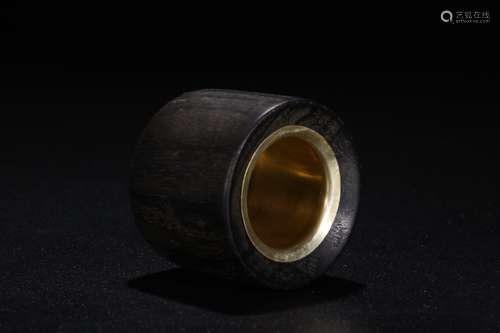 CHENXIANG WOOD SILVER GILT RING