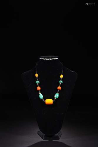 AMBER & TURQUOISE NECKLACE