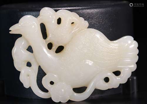 HETIAN JADE DOUBLE CRANE RU YI PIECE