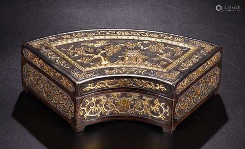 SILVER GILT WARP BLESSED SECTOR SHAPE BOX