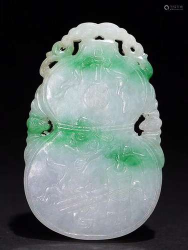 JADEITE FLOWER GREEN  FU LU BRAND