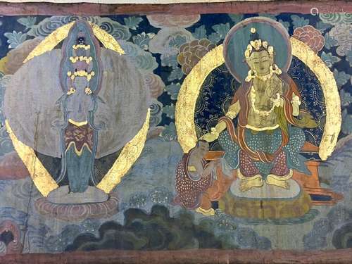   OLD  GOLD FOIL TANG KA & LAPIS LAZUDI &TURQUOISE &
CORAL13BUDDHA PRINT