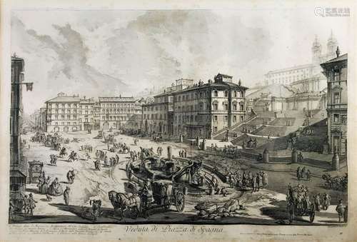 PIRANESI Giovan Battista. Veduta di Piazza di Spag…