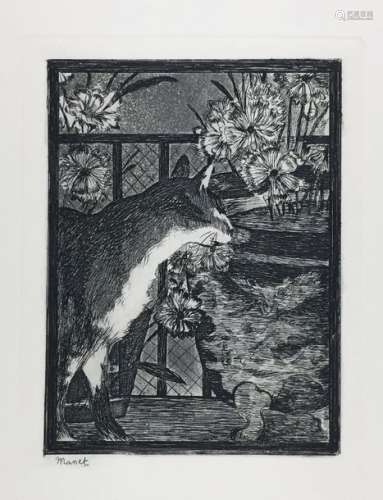 Edouard MANET. 1832 1883 Le chat et les fleurs. 18…