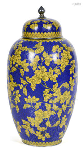 50年代 景泰藍花卉紋蓋罐
