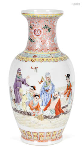 ６０年代　粉彩八仙人物瓶