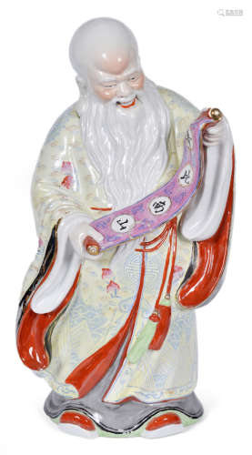 ６0年代　粉彩壽星瓷塑