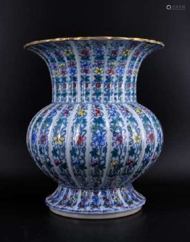 Qing Porcelain Guan Yao DouCai Vase