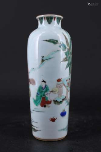 Chinese Qing Porcelain Wu Cai Vase