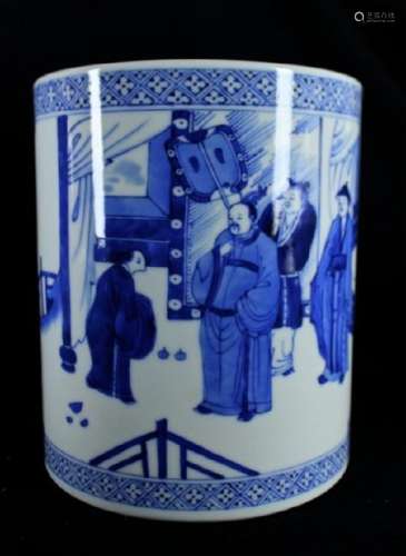 Chinese Qing Porcelain Blue&White Brush Pot