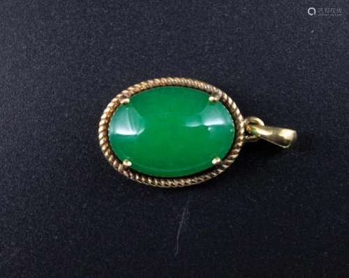 Chinese Jadite with 18k Gold Mount